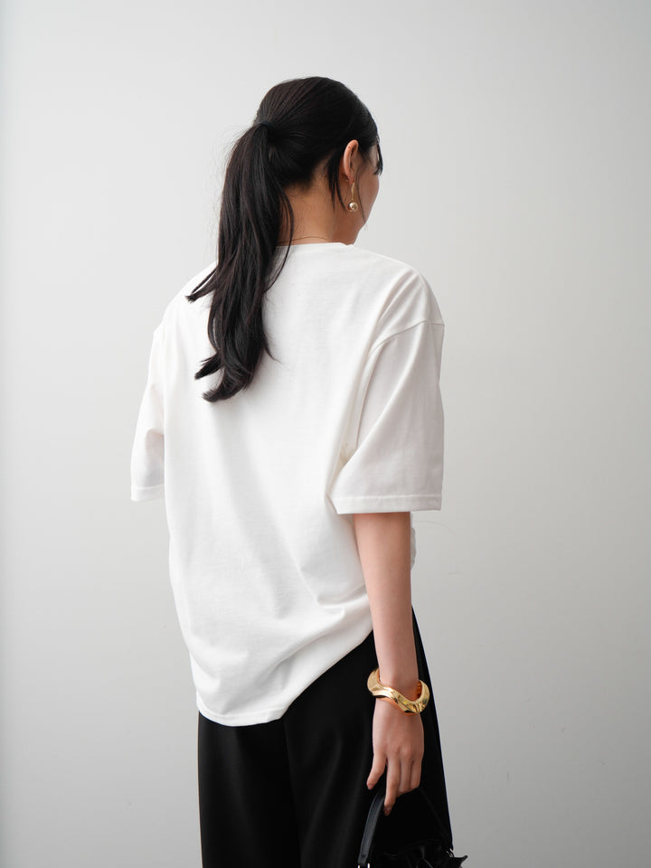 [SET]フォトプリントロゴTEE+アシンメトリーベルトタックワイドパンツ(2set)
