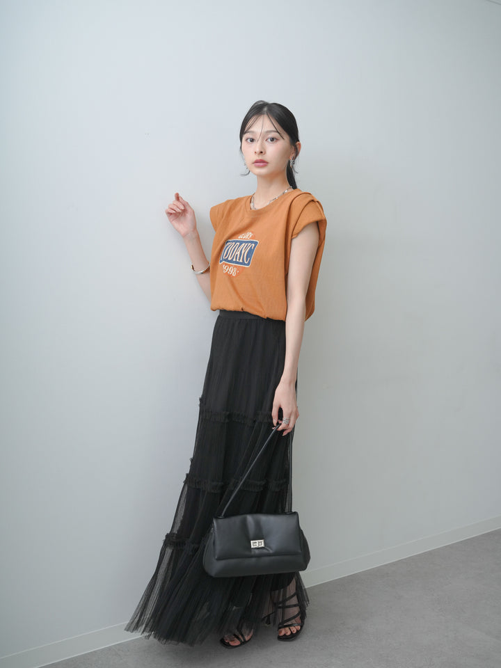 [SET]ヴィンテージロゴドロストTEE+ホイップチュールティアードフレアスカート(2set)
