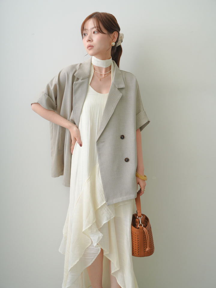 [予約]ラッフルヘムレイヤードキャミワンピース/white