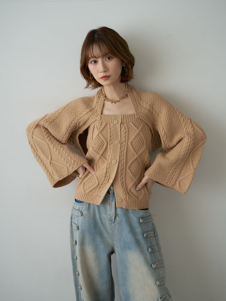 [SET]ケーブルベアトップ＆ボレロSET UP(2SET)+選べるアクセセット(2set)