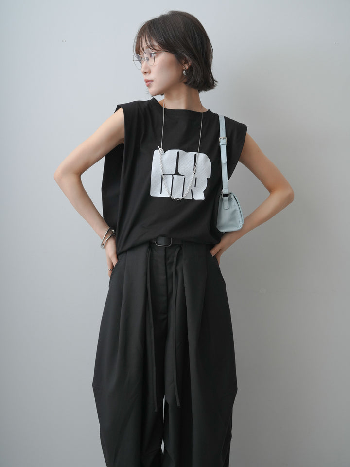 [SET]ヴィンテージロゴドロストTEE+ショルダータックノースリーブオーバーTEE(2set)