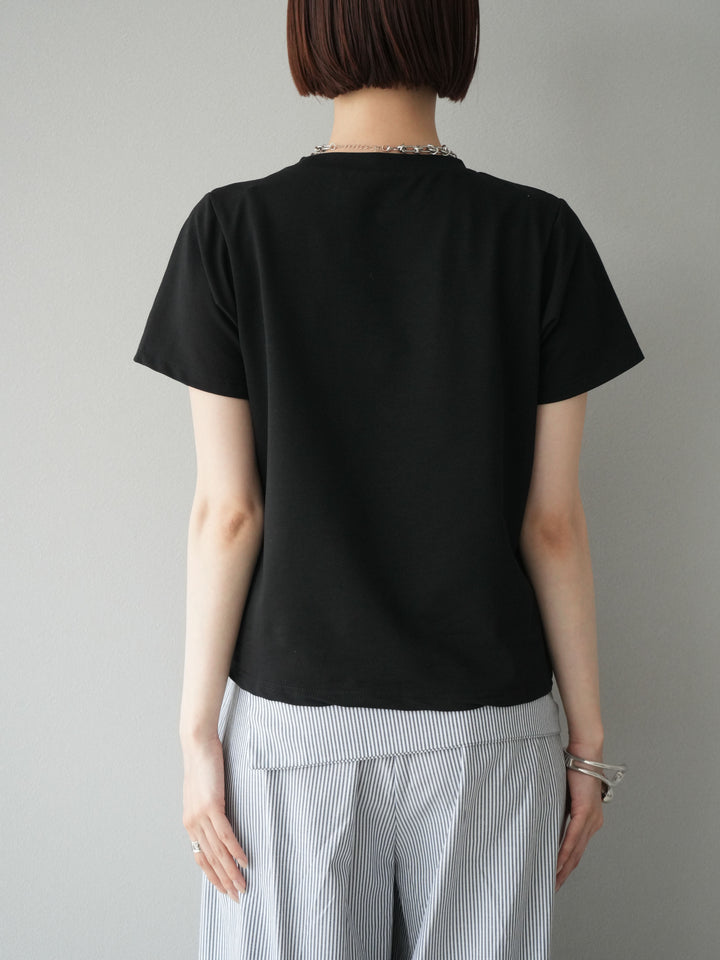 [預購] 緊身胸衣設計T卹/黑色