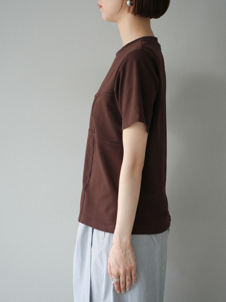 【預購】緊身胸衣設計T卹/棕色