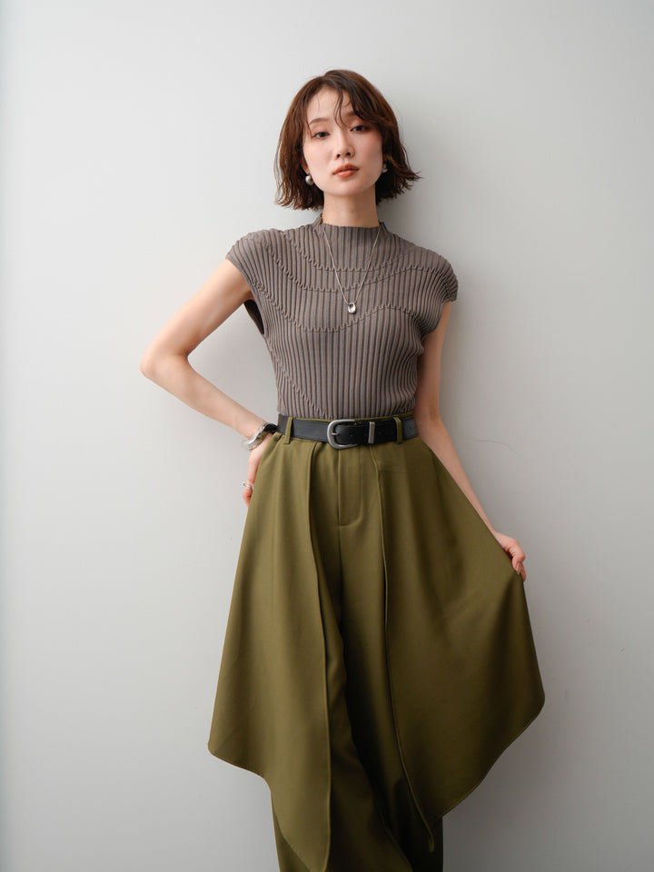【套裝】Mode Line 羅紋法式針織上衣 + Mode Line 羅紋法式針織上衣（兩件套）