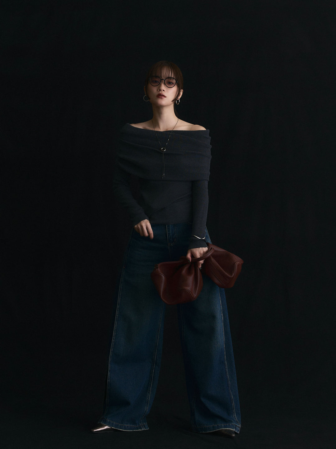 【Allure】[SET]オフショルニットトップス+オフショルニットトップス(2set)