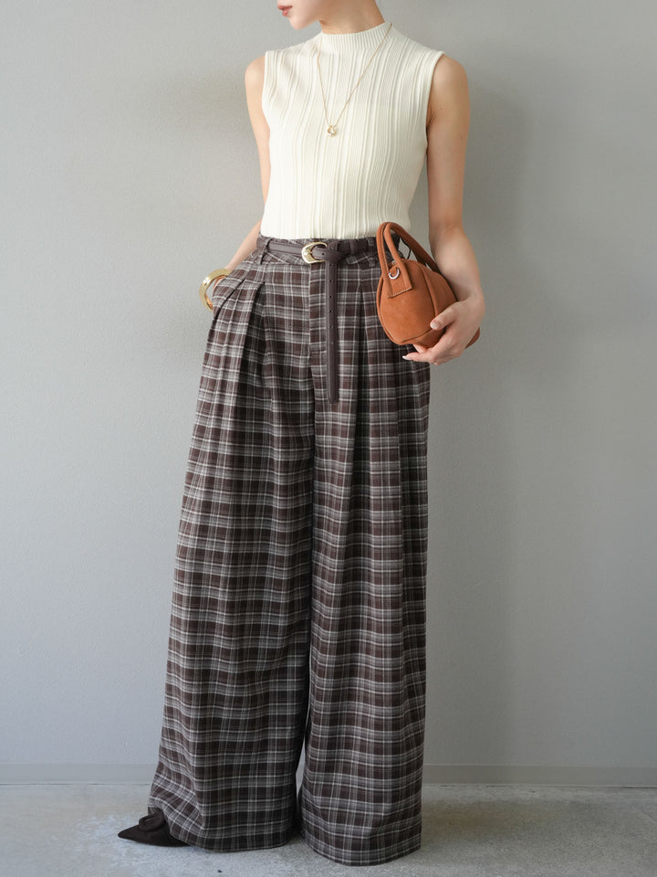 [予約]スリーブレスランダムリブニットトップス/アイボリー