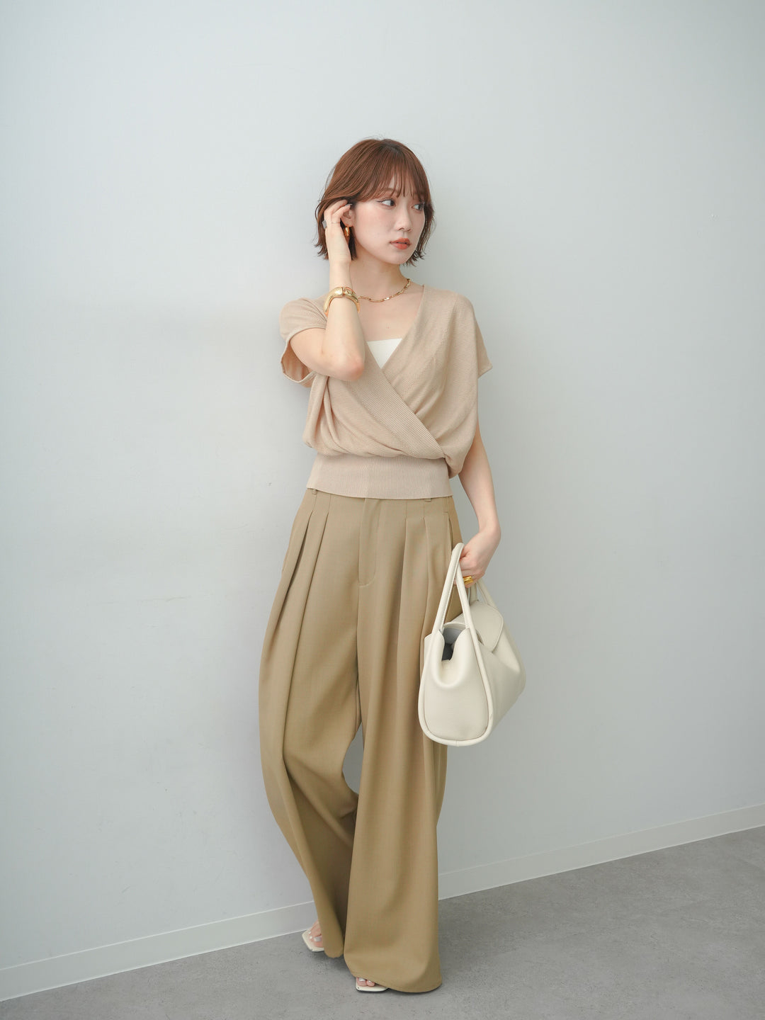 [SET]カシュクールフレンチニットトップス+カシュクールフレンチニットトップス(2set)