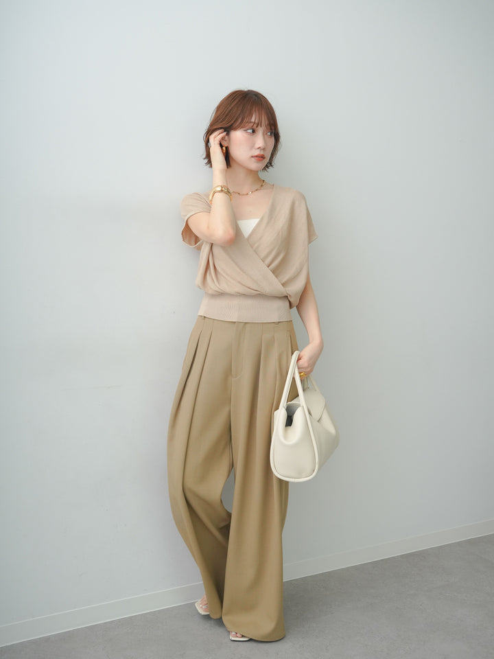 [SET]カシュクールフレンチニットトップス+カシュクールフレンチニットトップス(2set)