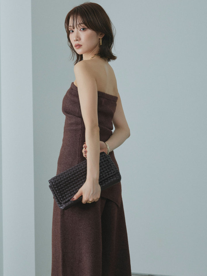 【Allure】[SET]ニットベアトップ＆ワイドパンツSET UP