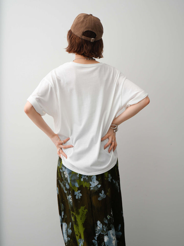【着回しセット】フラワーフォトTEE+フラワープリントドレープタックパンツ+フラワープリントIラインギャザースカート(3set)