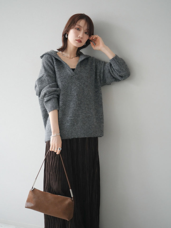 [SET]スキッパーニットプルオーバー+選べるアクセセット(2set)