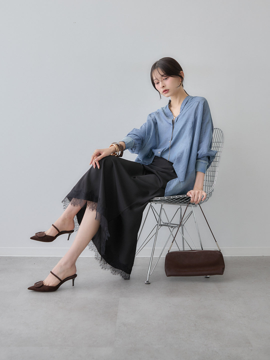 [予約]シアードルマンデニムシャツ/navy