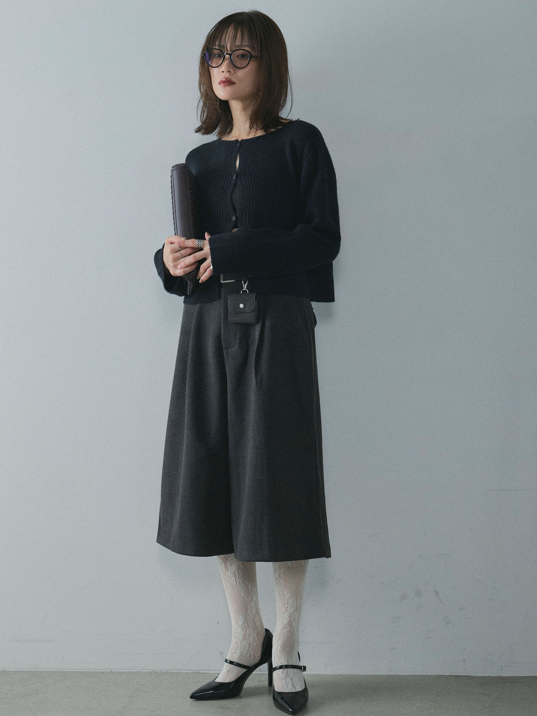 【Allure】[SET]デザインショートニットカーディガン+デザインショートニットカーディガン(2set)