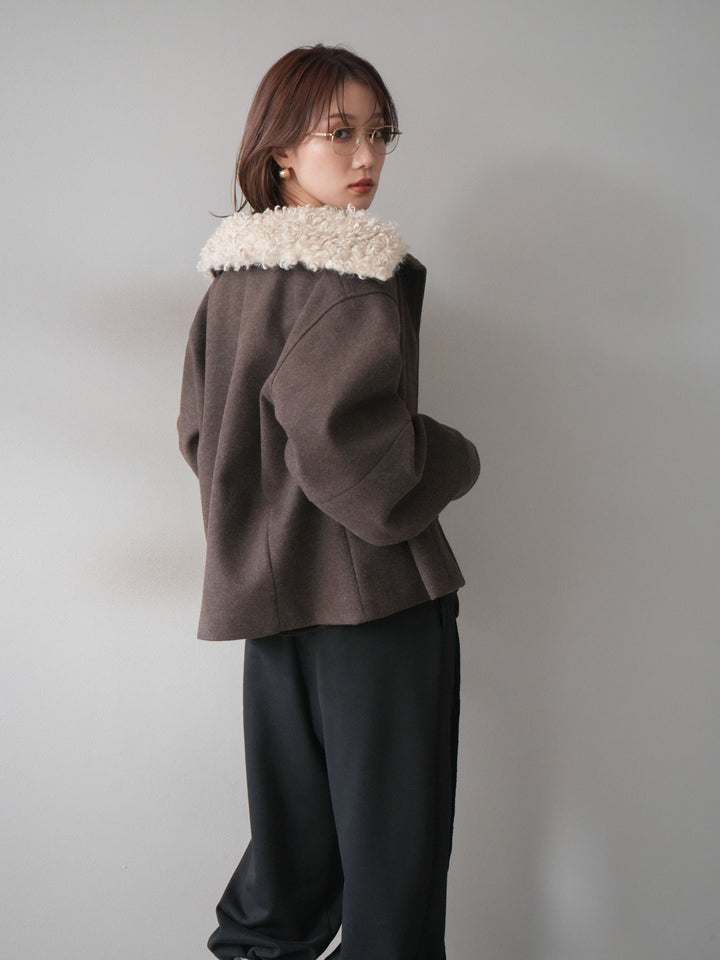 [予約]ロービングボアえりブルゾン/brown