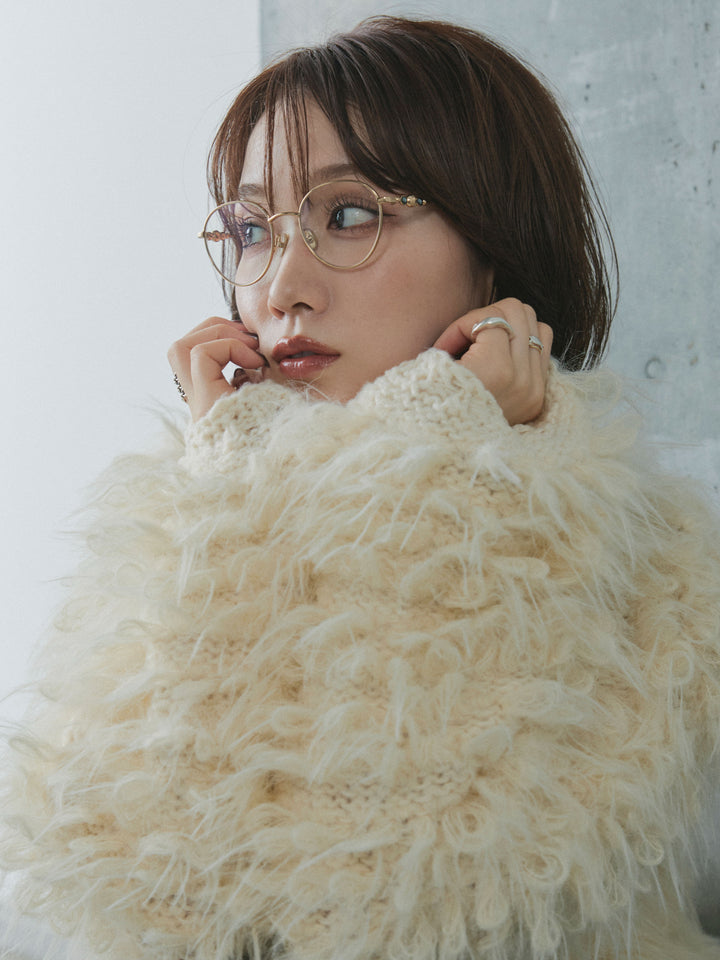 【Allure】[SET]ミックスシャギーループニットプルオーバー+ミックスシャギーループニットプルオーバー(2set)