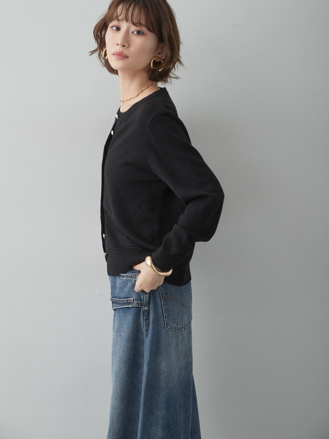 【套裝】金色紐帶針織開襟衫 + 配件套裝（2 套可選）