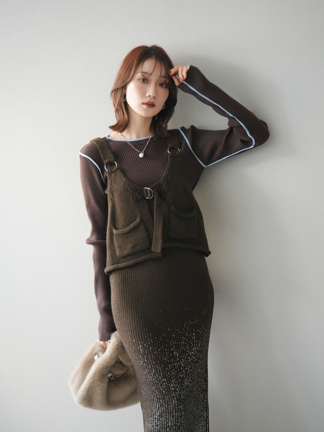 [予約]ニットビスチェ/coffeebrown
