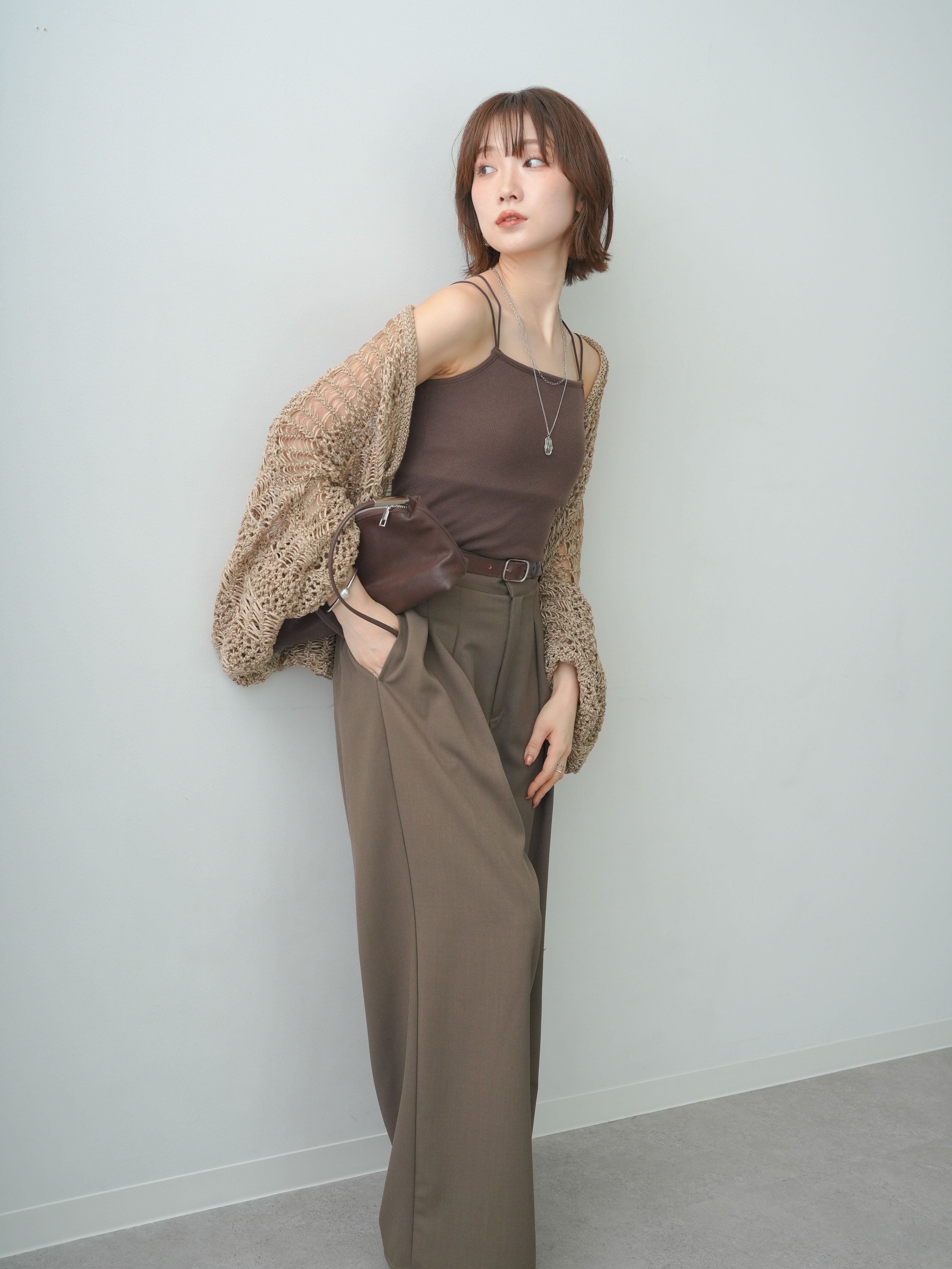 ISSEY MIYAKE 変形メッシュフィッシュニット ボレロ ドルマン 茶 M 予約]ミックスメッシュニットボレロ/camel – Lumier