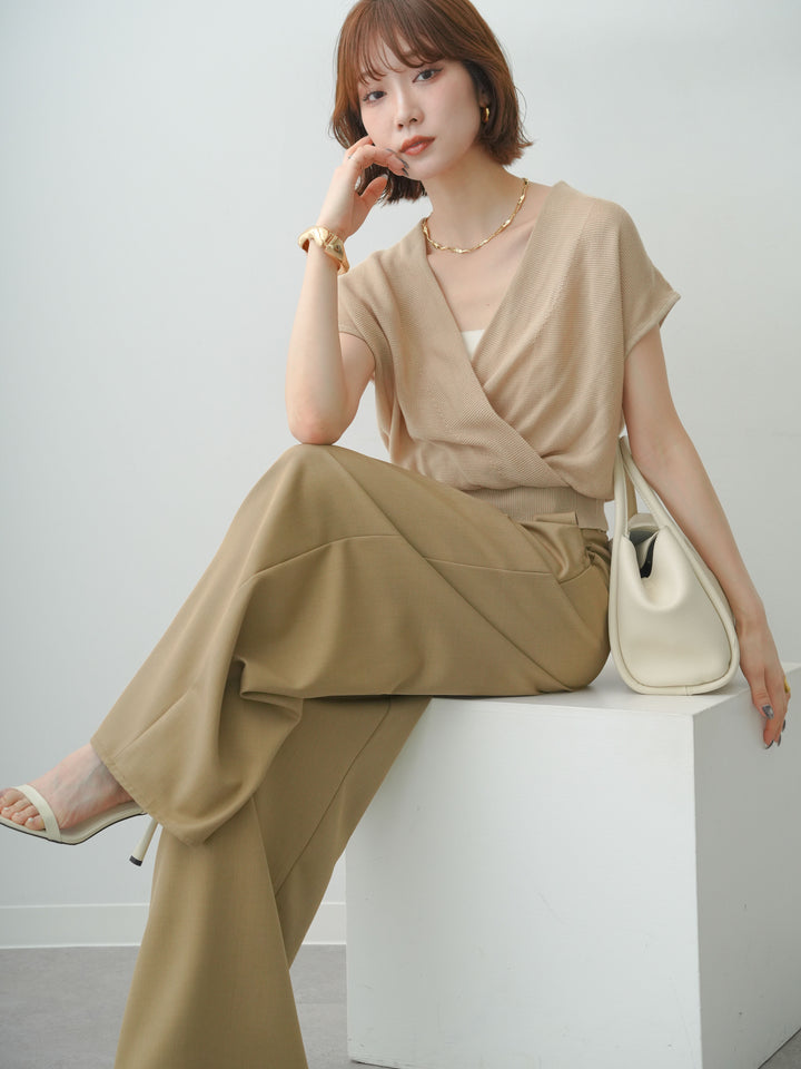 [SET]カシュクールフレンチニットトップス+カシュクールフレンチニットトップス(2set)