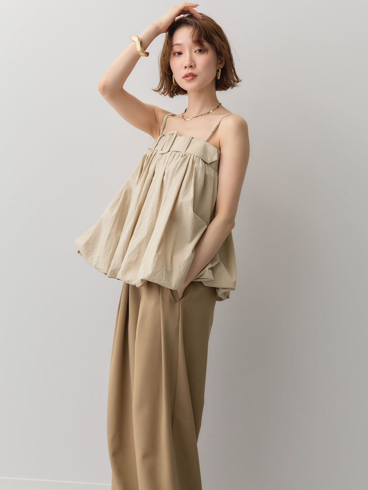 [予約]バックル付バルーンキャミトップス/beige