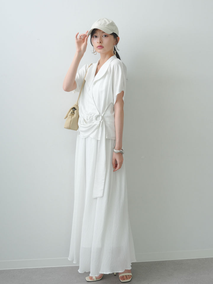 [SET]リングカシュクールブラウス＆フレアスカートSET UP(2SET)