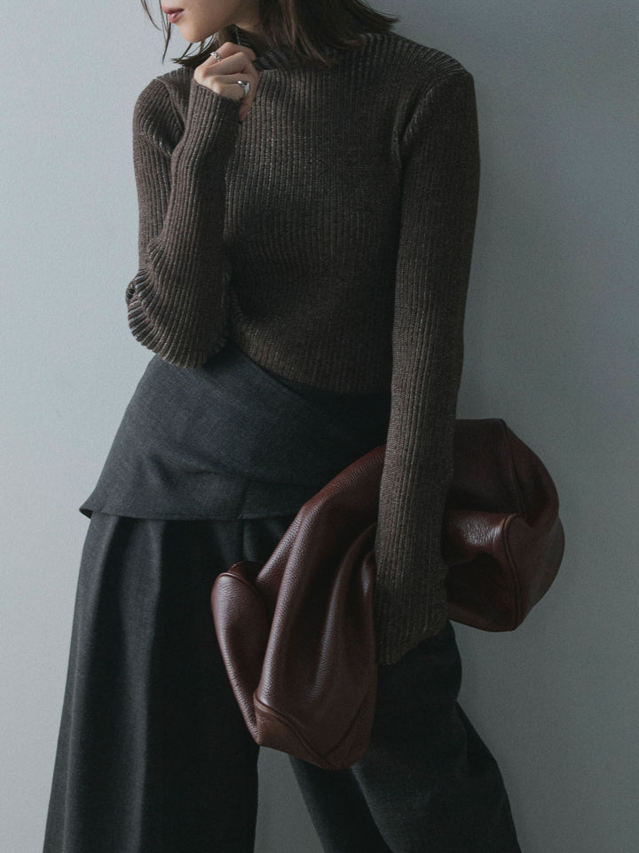 [予約]プレーティングハイネックプルオーバー/brown