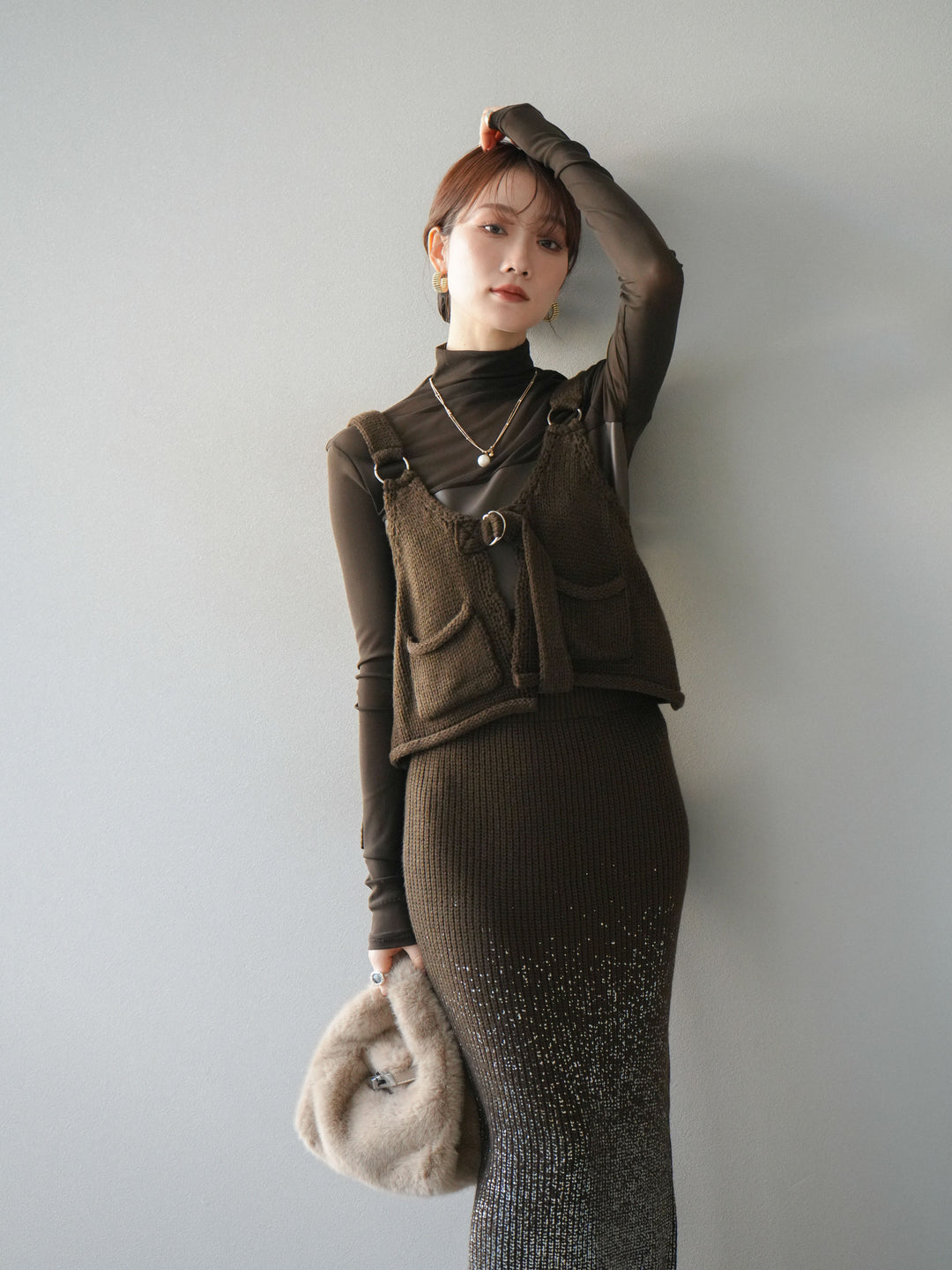 [予約]ニットビスチェ/coffeebrown