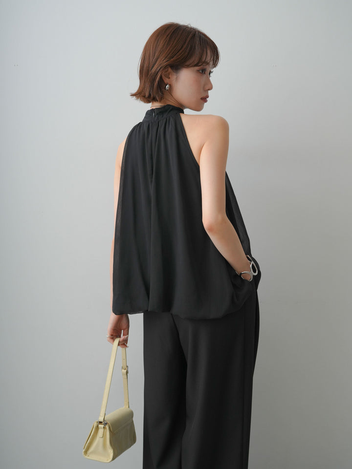 [予約]シフォンアメスリバルーンブラウス/black
