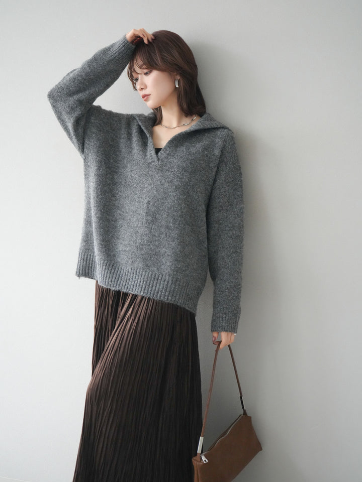 [SET]スキッパーニットプルオーバー+選べるアクセセット(2set)