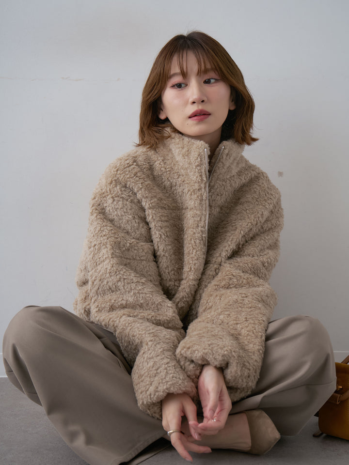 [SET] Bouclé Boa Zip Blouson + Bouclé Boa Zip Blouson (2 件套)