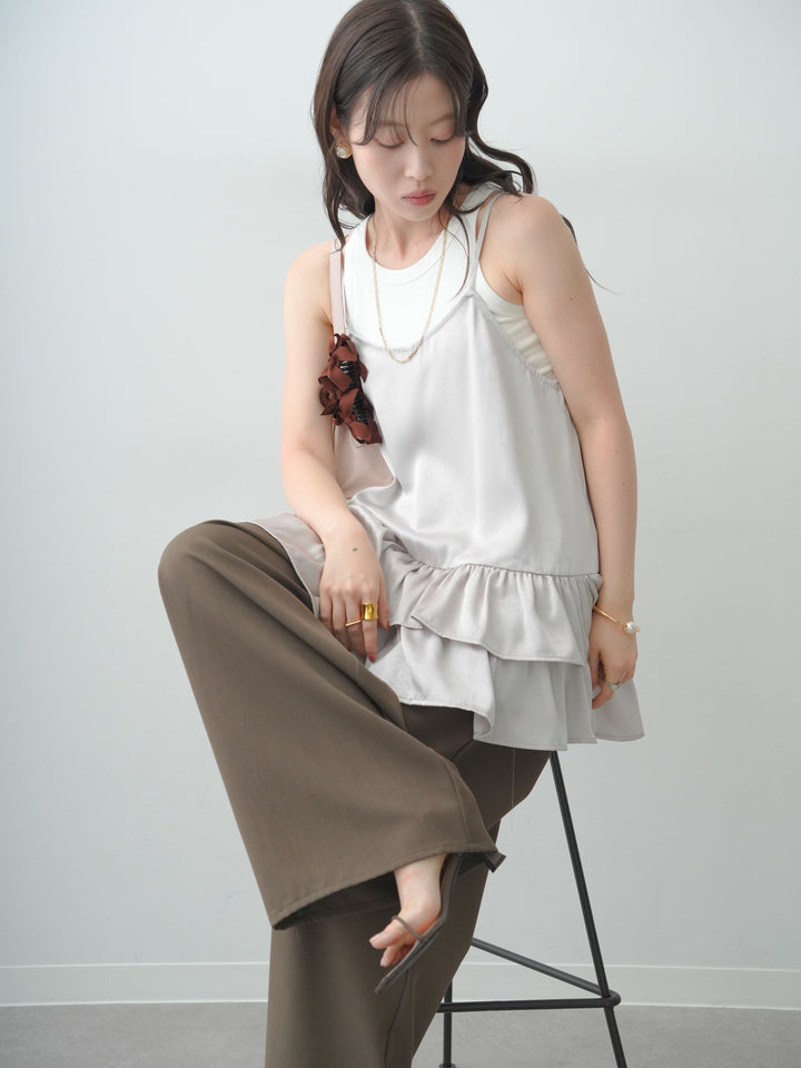 【套裝】緞面多層吊帶背心 + 可選配件套裝（2 套）