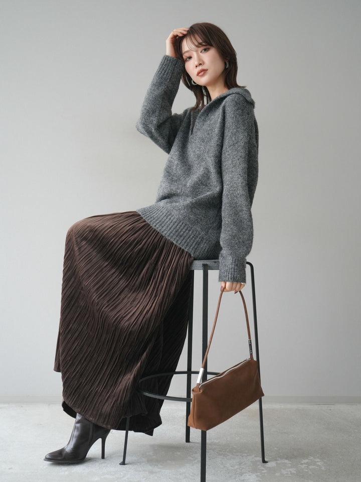 [SET]スキッパーニットプルオーバー+選べるアクセセット(2set)