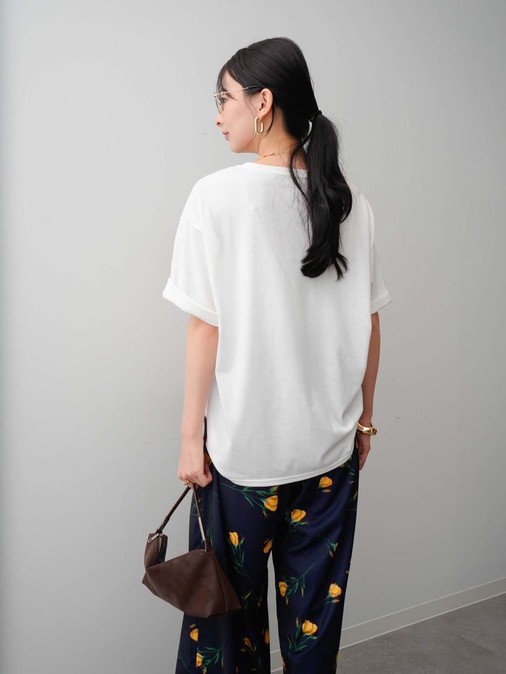 【着回しセット】フラワーフォトTEE+フラワープリントドレープタックパンツ+フラワープリントIラインギャザースカート(3set)