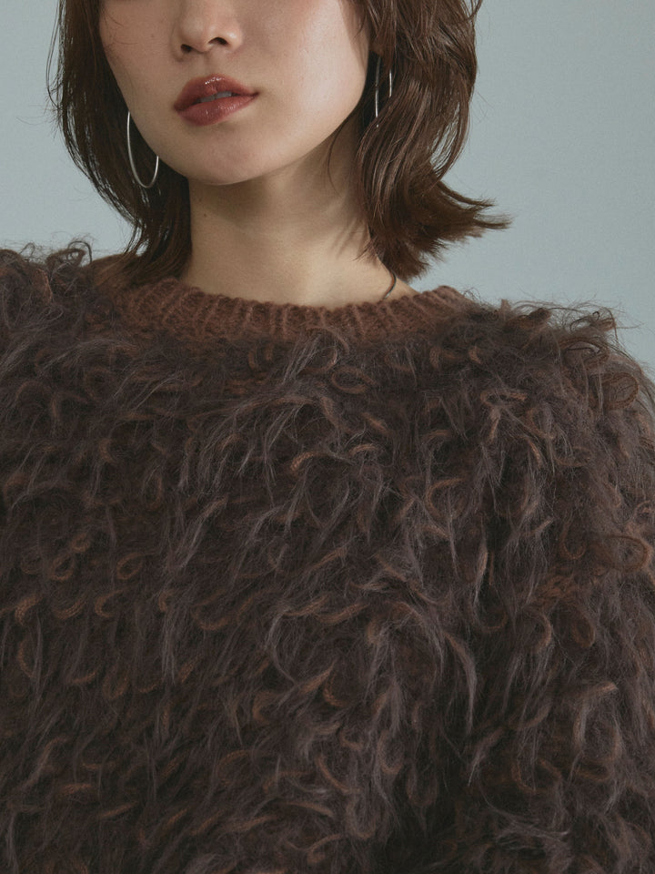 【Allure】[SET]ミックスシャギーループニットプルオーバー+ミックスシャギーループニットプルオーバー(2set)