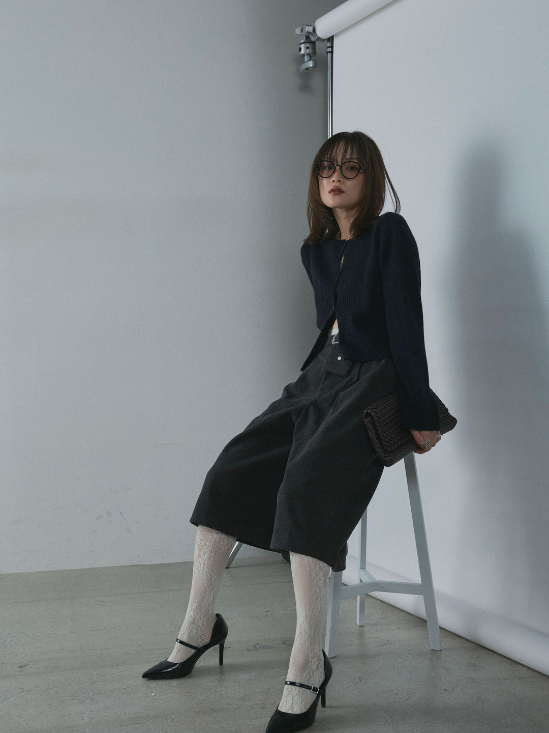 【Allure】[SET]デザインショートニットカーディガン+デザインショートニットカーディガン(2set)