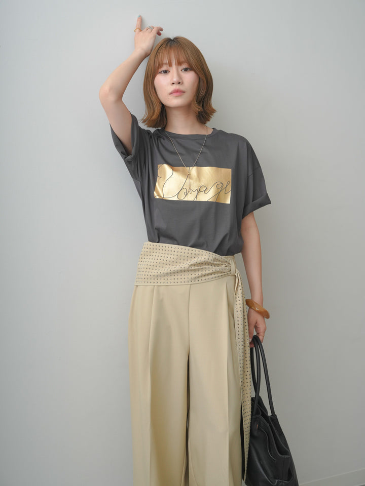 [SET]箔プリントボックスTEE+選べるアクセセット(2set)