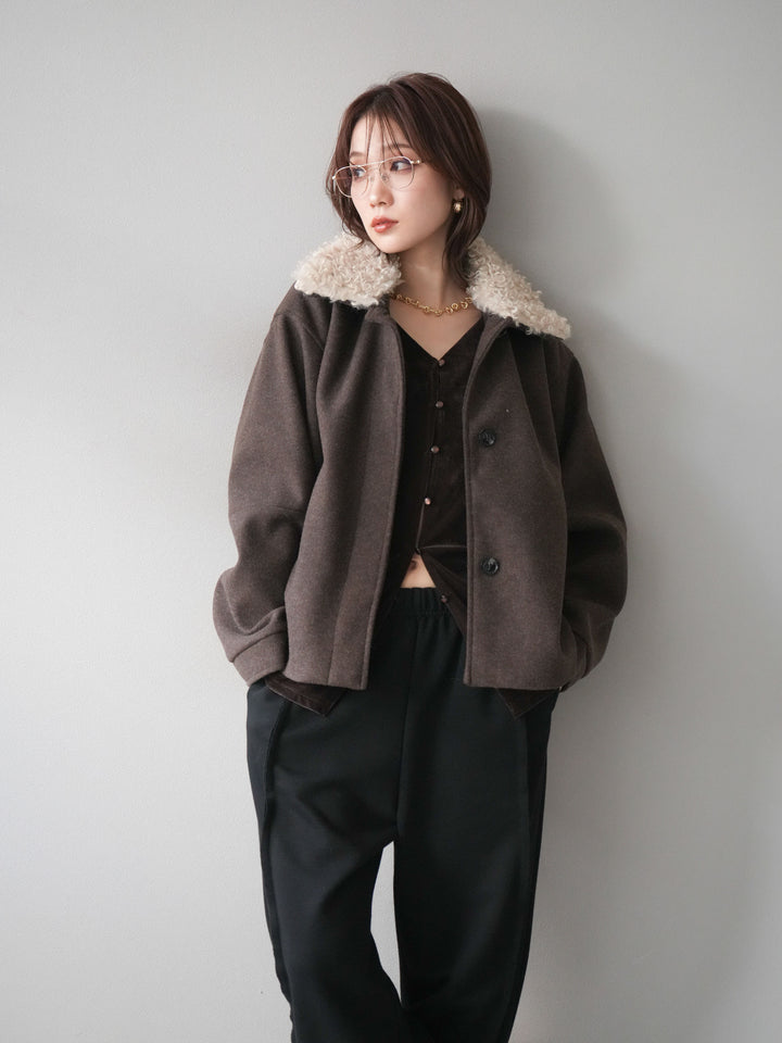 [予約]ロービングボアえりブルゾン/brown