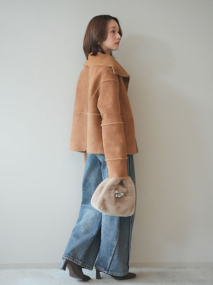 [予約]サイド切替カーブデニムパンツ/blue