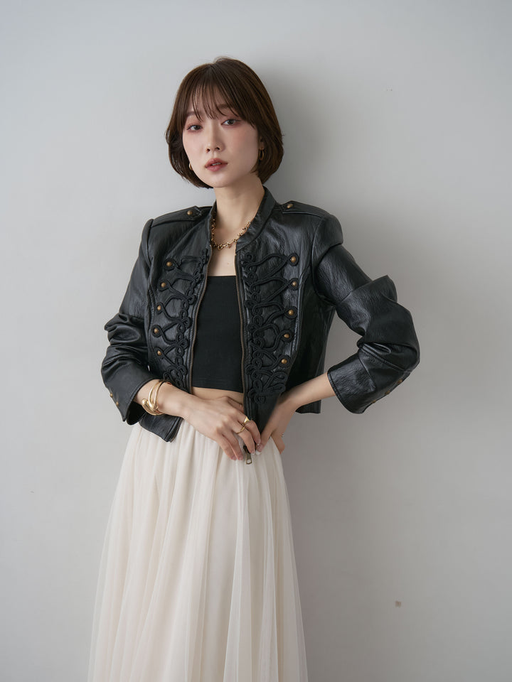 [SET]ナポレオンショートレザージャケット+ナポレオンショートレザージャケット(2set)
