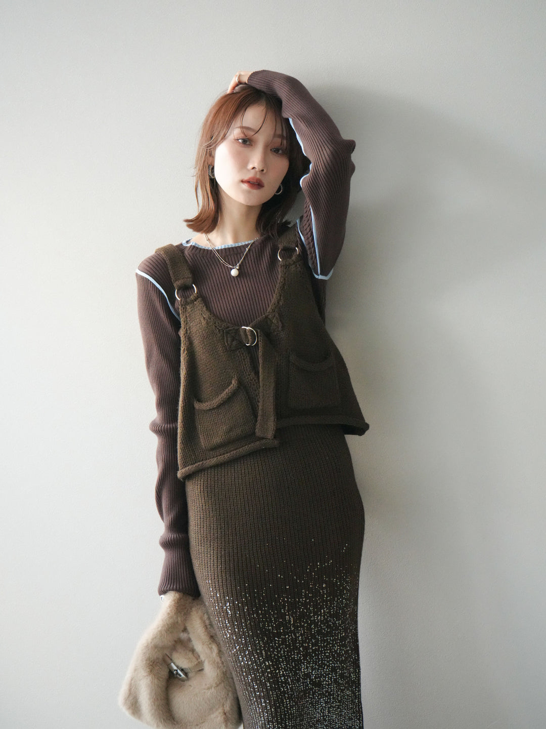 [予約]ニットビスチェ/coffeebrown