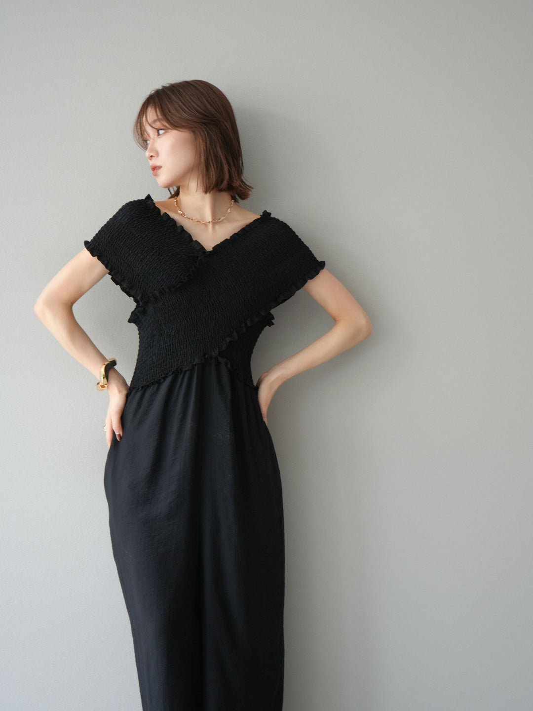 [SET]シャーリングクロスサロペット+シャーリングクロスサロペット(2set)