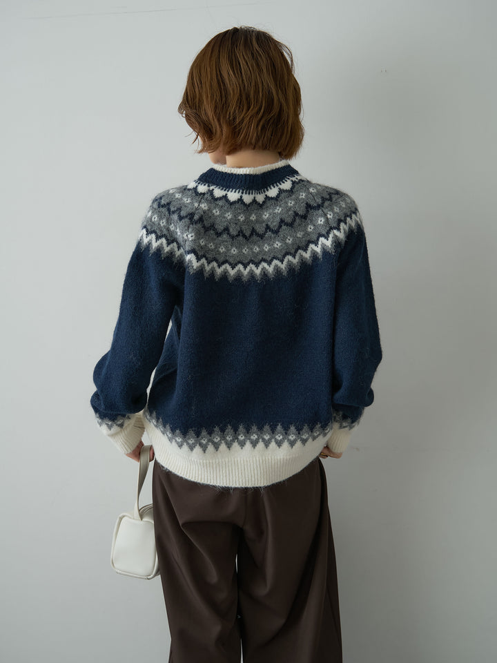 [SET]メタルボタンノルディックカーディガン+選べるアクセセット(2set)