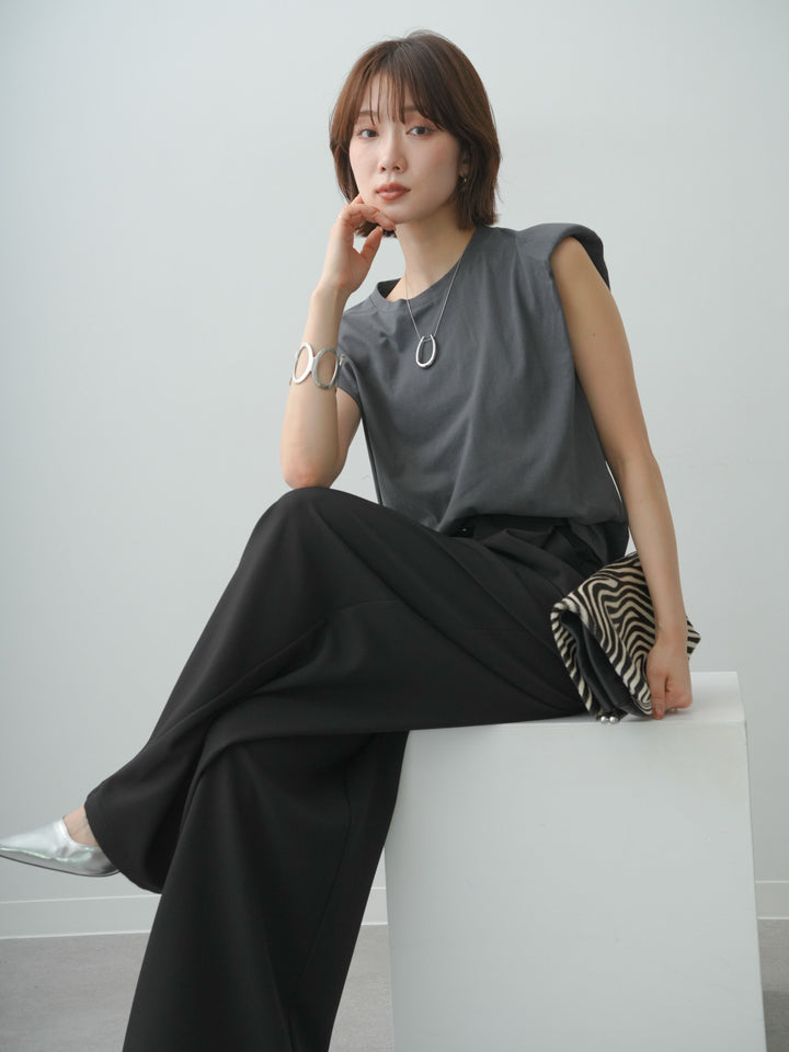 [SET]ショルダーパッドフレンチTEE+選べるアクセセット(2set)