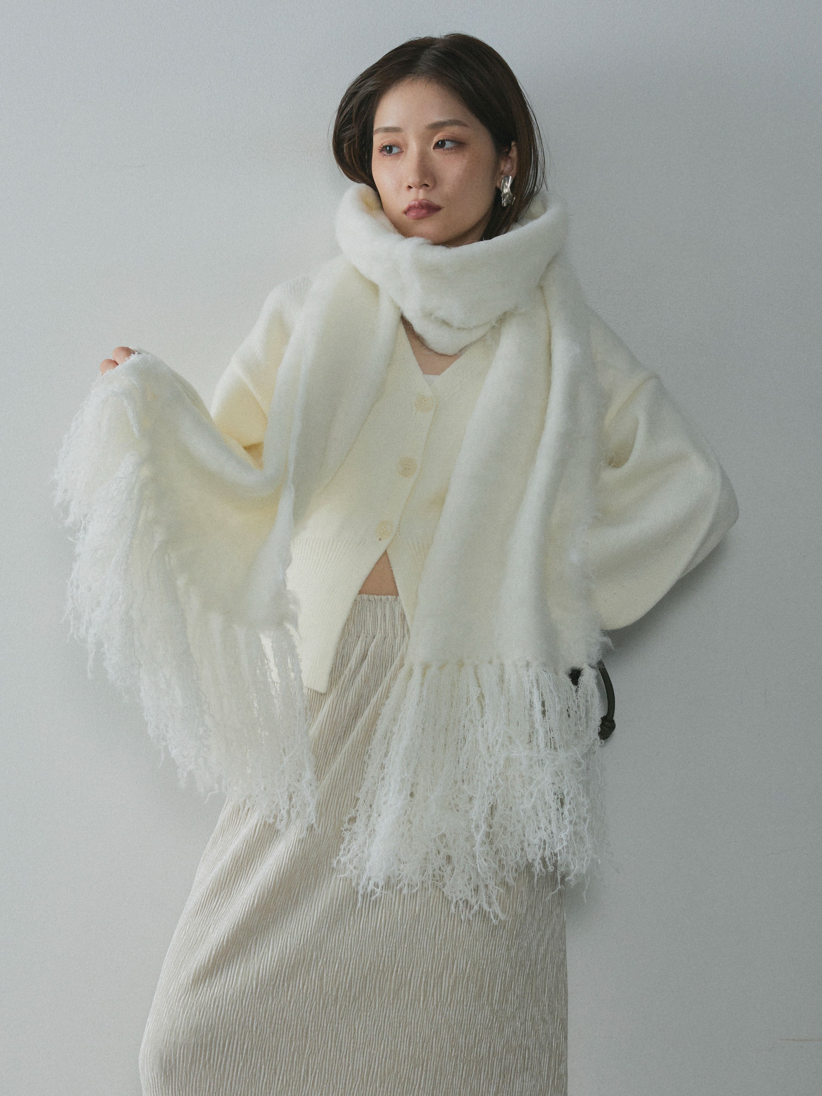 TODAYFUL アルパカニットカーディガン 羽織 秋 冬 アイボリー ホワイト TODAYFUL - TODAYFUL アルパカニットカーディガン 羽織 秋 冬
