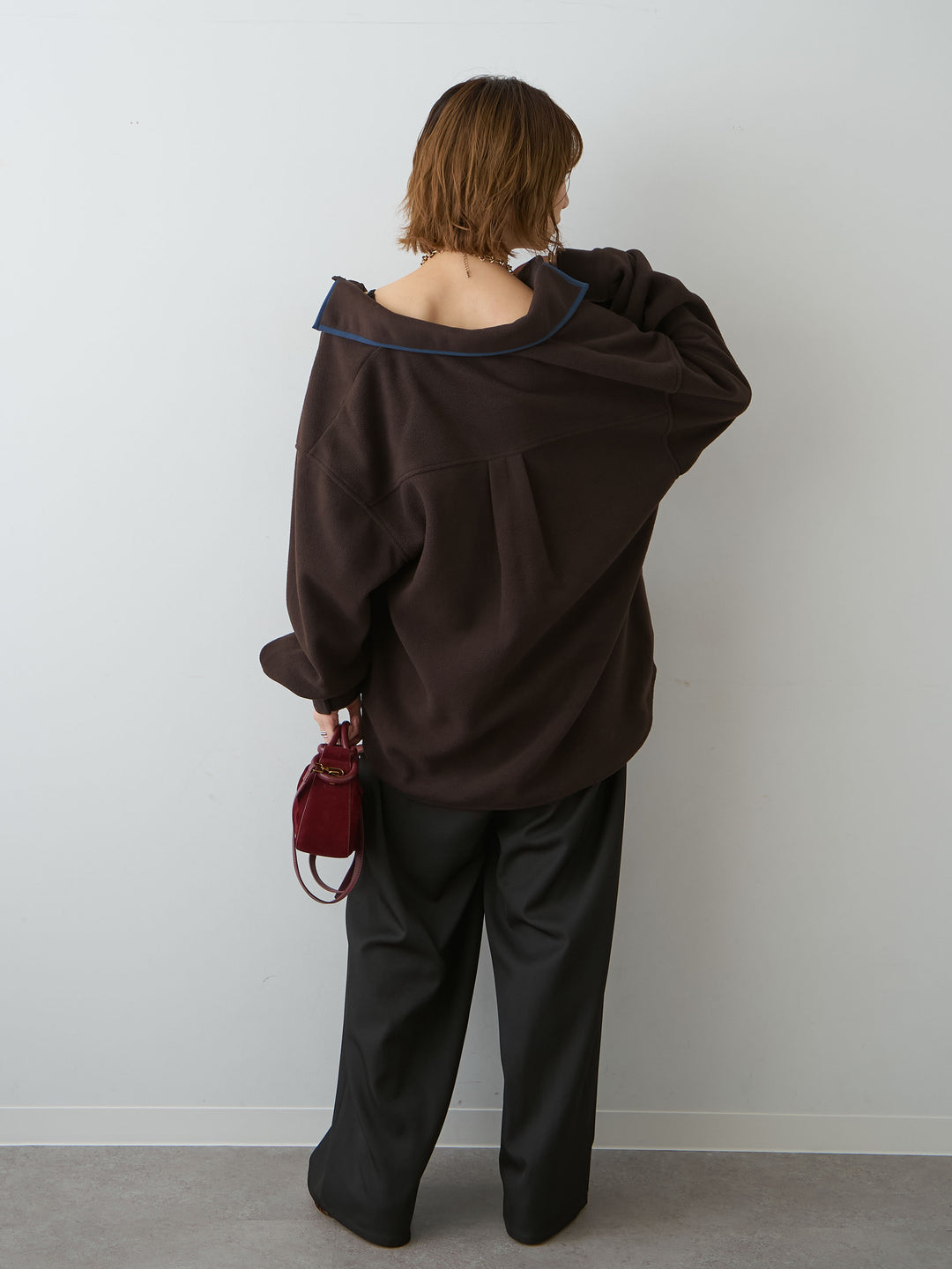 [SET]フリースパイピングシャツ+ツイルタックワイドパンツ(2set)