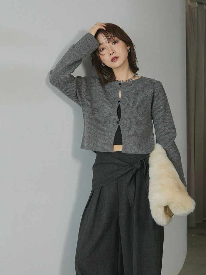 【Allure】[SET]デザインショートニットカーディガン+デザインショートニットカーディガン(2set)