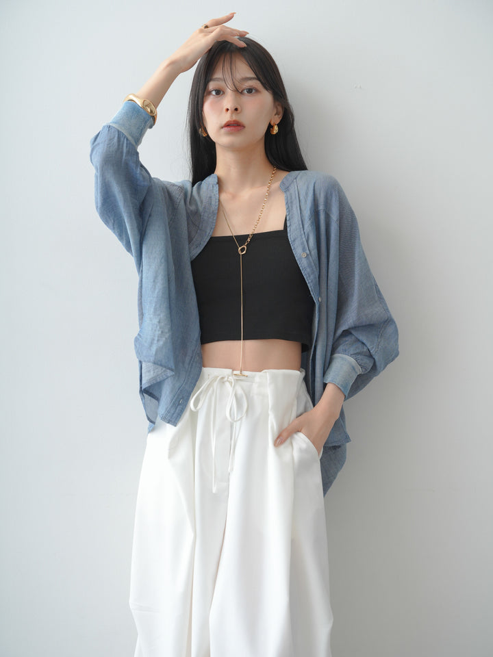 [SET] 透明蝙蝠洞牛仔襯衫 + 透明蝙蝠洞牛仔襯衫（2 件套）