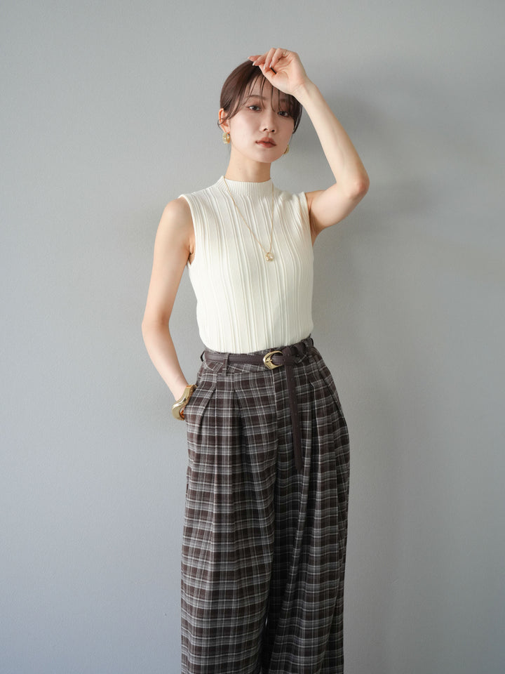 [予約]スリーブレスランダムリブニットトップス/アイボリー