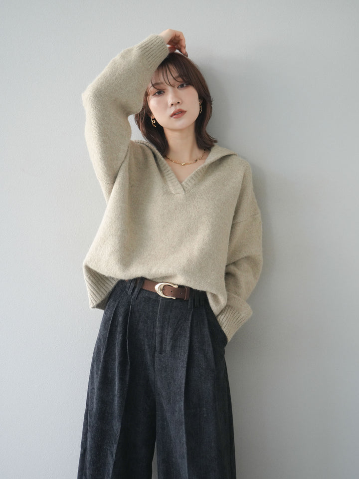 [SET]スキッパーニットプルオーバー+選べるアクセセット(2set)