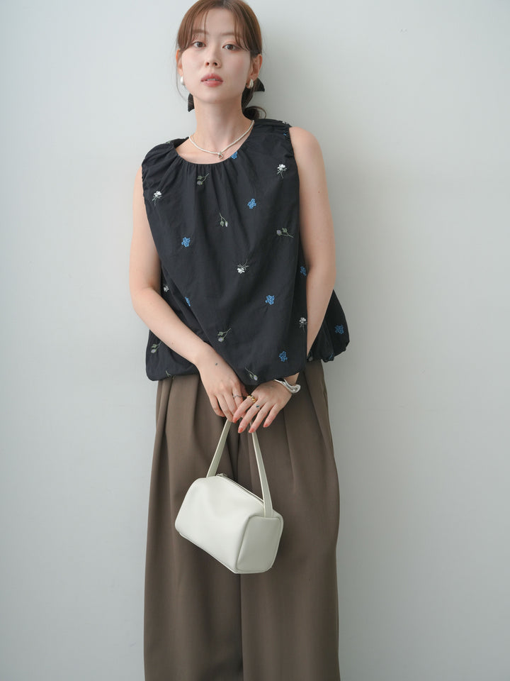 【套裝】花朵刺繡氣球無袖上衣 + 配件套裝（2 套可選）